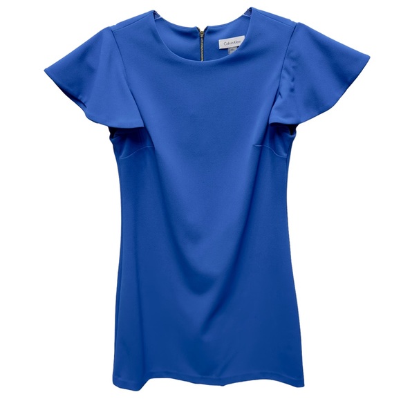Calvin Klein Scuba Flutter Mini Dress - Picture 1 of 9